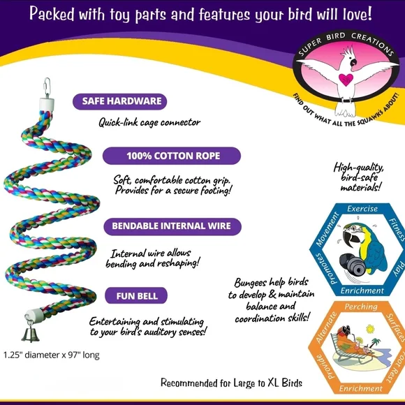 Super Bird Creations Multicolor Bird Perch - Picture 2 of 11